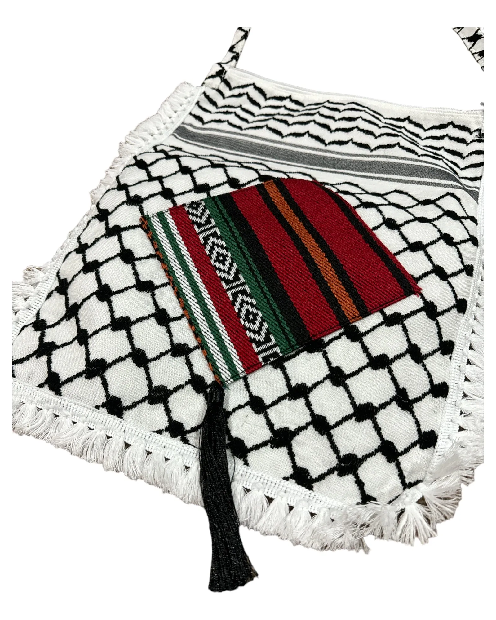 The Keffiyeh Handbag with Traditional Embroidery & Tarboosh 2 (HAND MADE)