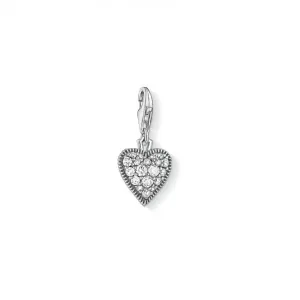 Thomas Sabo Sterling Silver Vintage Zirconia Heart Charm 1747-643-14