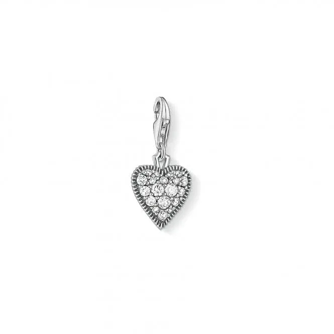 Thomas Sabo Sterling Silver Vintage Zirconia Heart Charm 1747-643-14