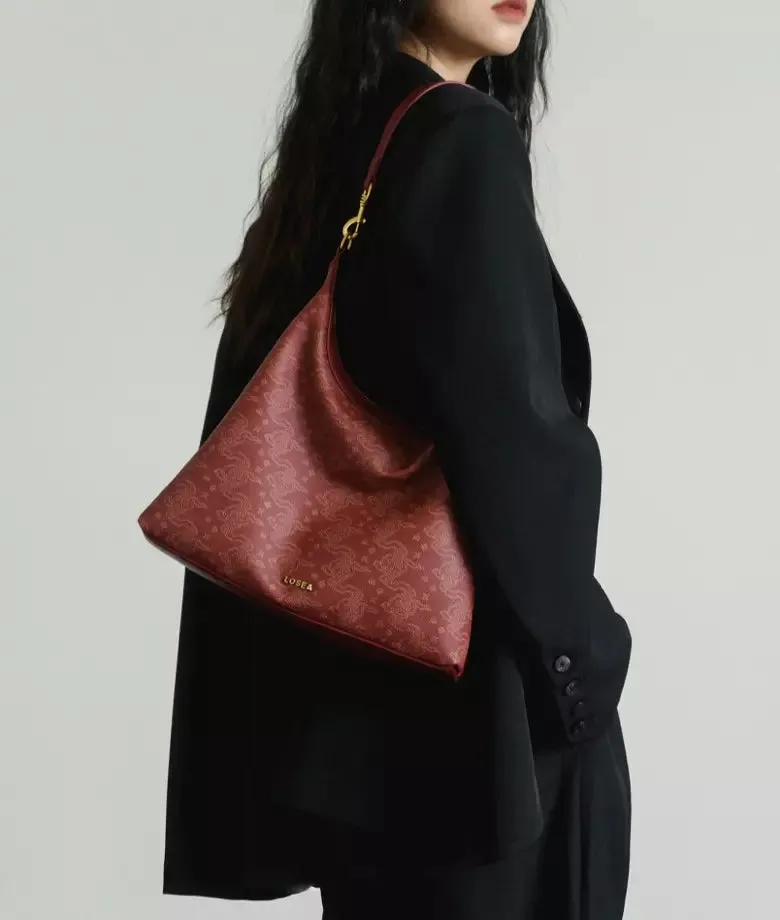 THREE GORGES auspicious clouds hobo bag