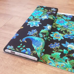 Timeless Treasures Peacocks and Flower Print Cotton Fabric