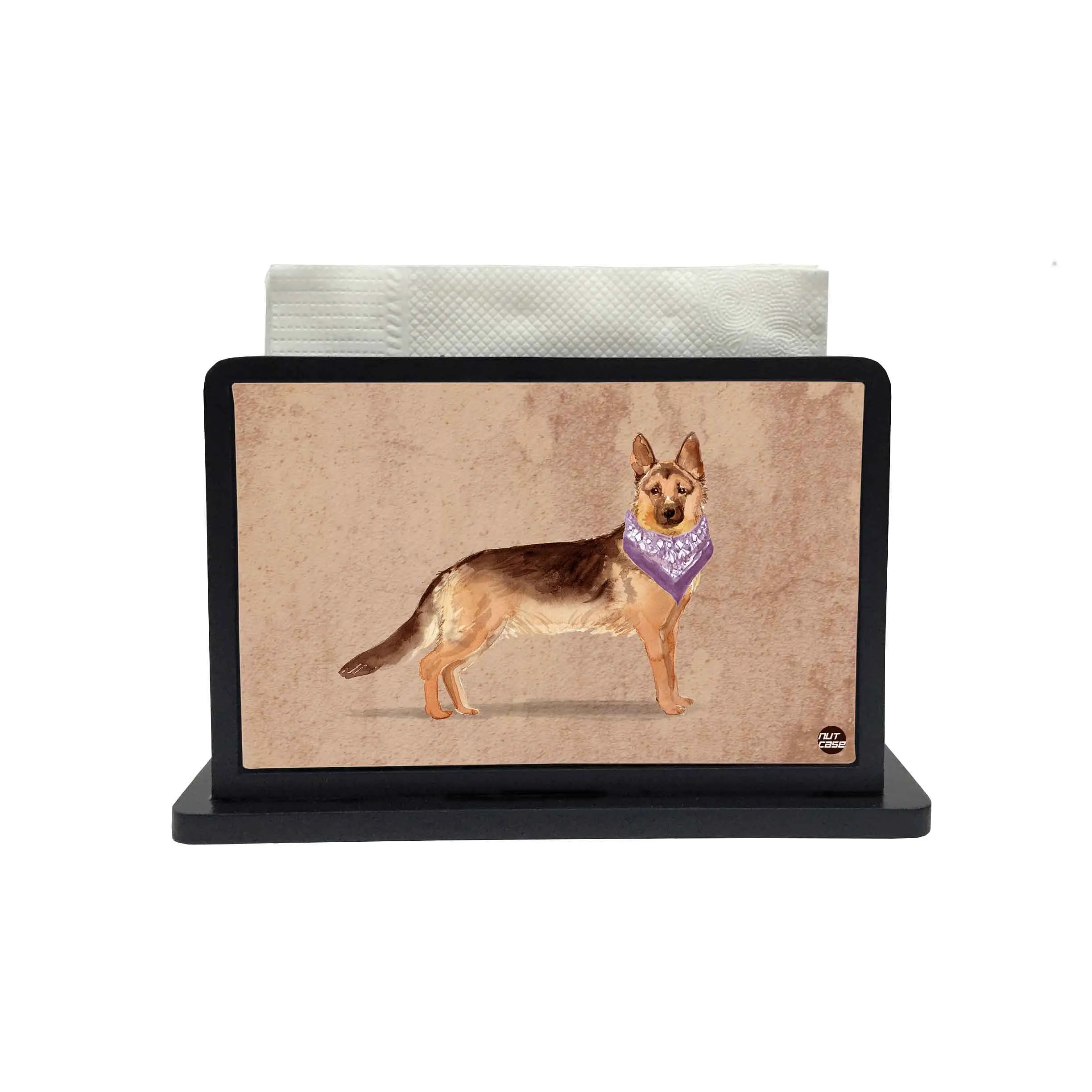 Tissue Holder Paper Napkin Stand - Hip Dog With Scarf