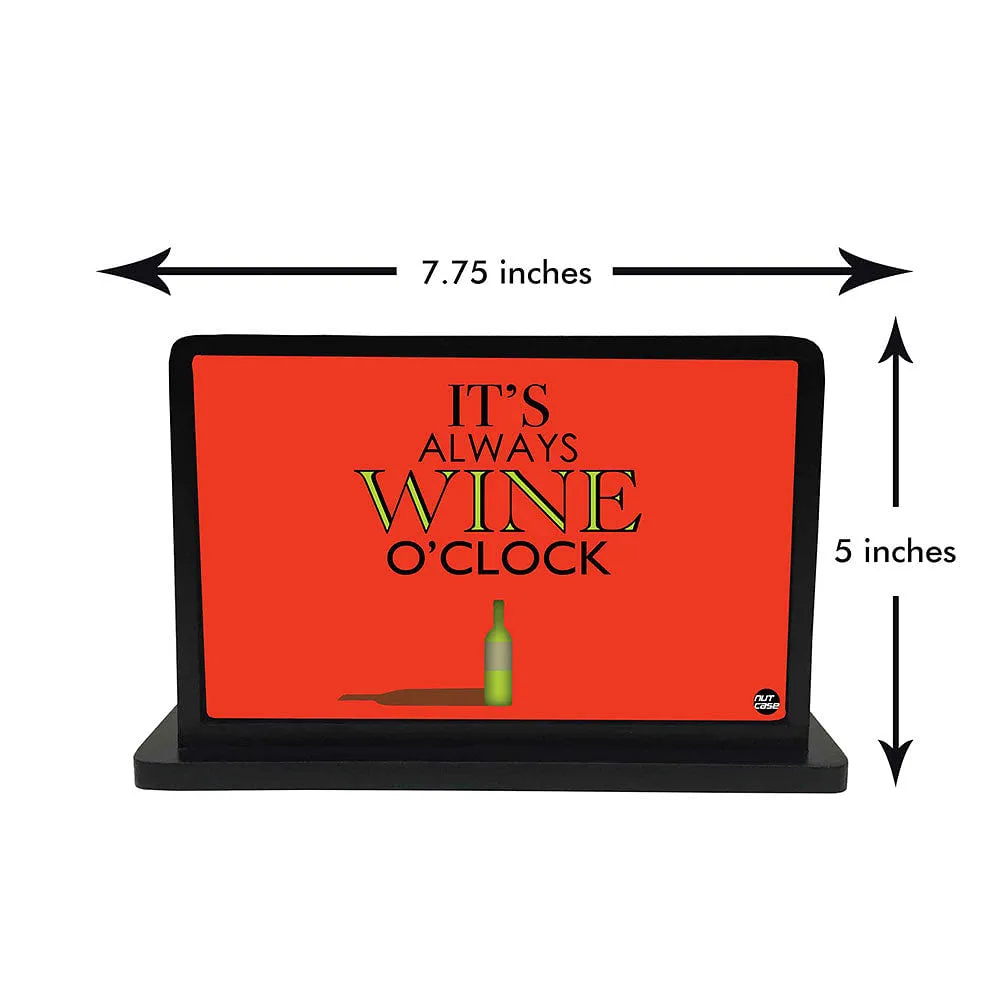 Tissue Holder Paper Napkin Stand - Its Wine O'Clock Red