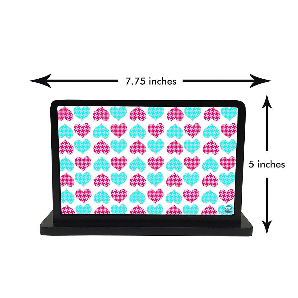 Tissue Holder Paper Napkin Stand - Pink And Blue Hearts