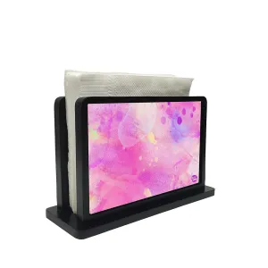 Tissue Holder Paper Napkin Stand - Watercolors Paint Mix Pink Shades