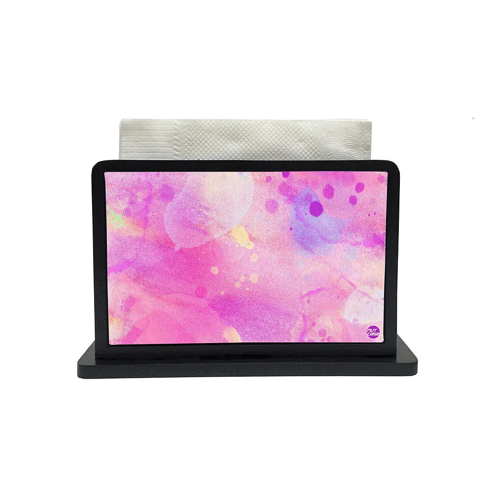 Tissue Holder Paper Napkin Stand - Watercolors Paint Mix Pink Shades