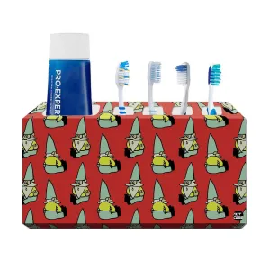 Toothbrush Holder Wall Mounted -Gnome Red