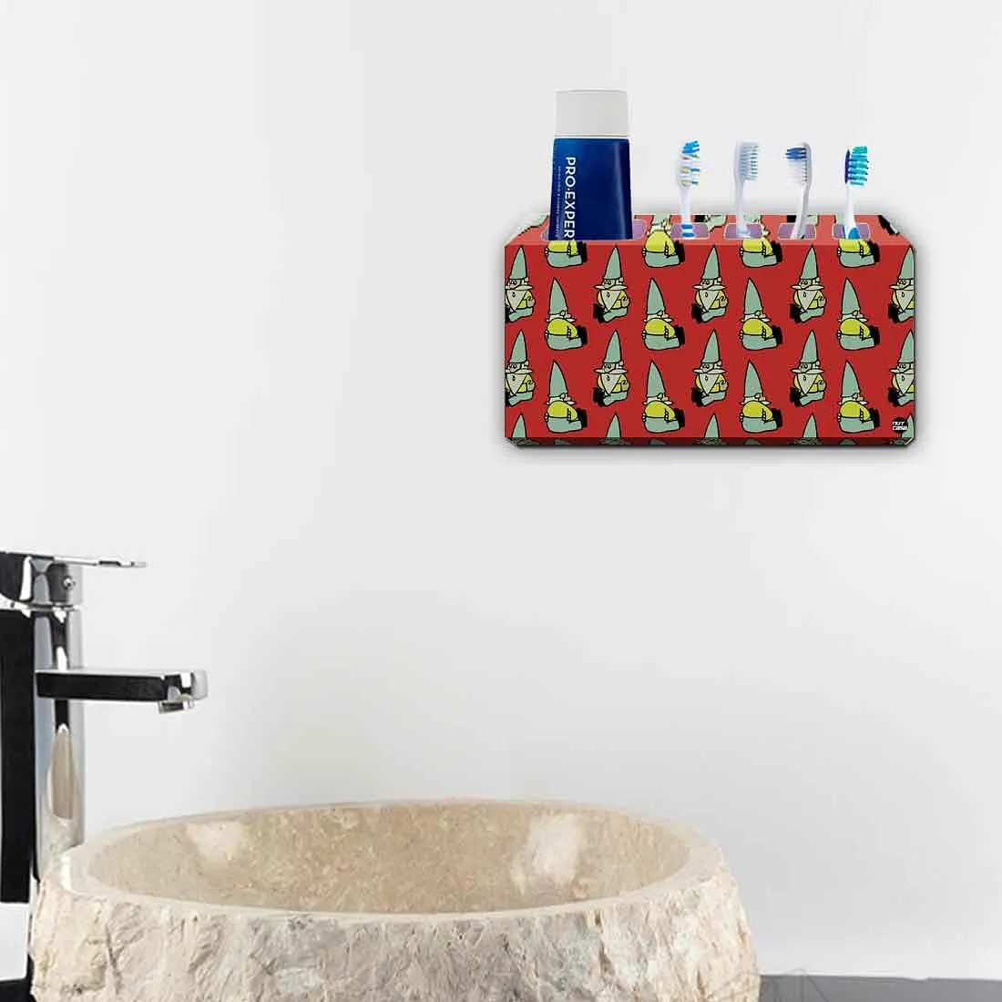 Toothbrush Holder Wall Mounted -Gnome Red