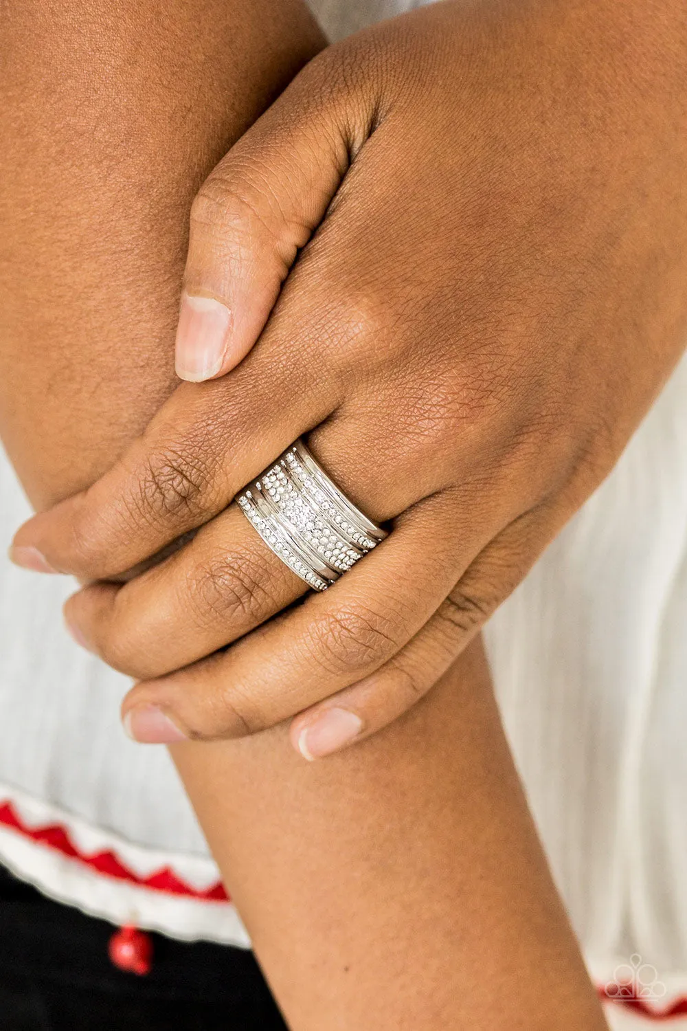Top Dollar Drama - White Ring - Paparazzi Accessories