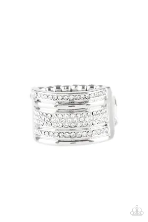 Top Dollar Drama - White Ring - Paparazzi Accessories