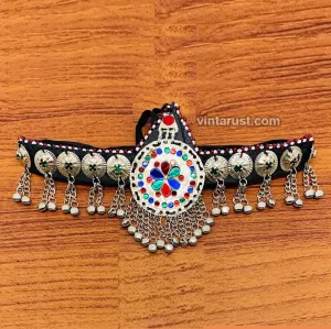 Traditional Matha Patti With Multicolor Glass Stone Headpiece