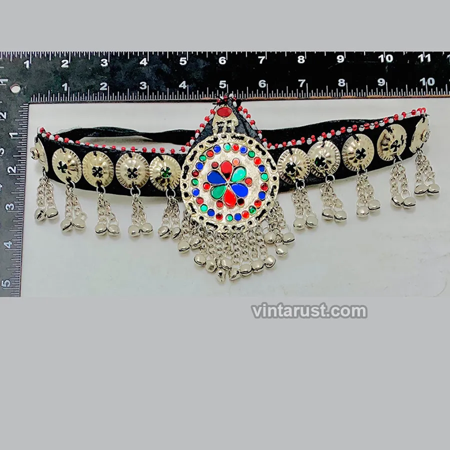 Traditional Matha Patti With Multicolor Glass Stone Headpiece
