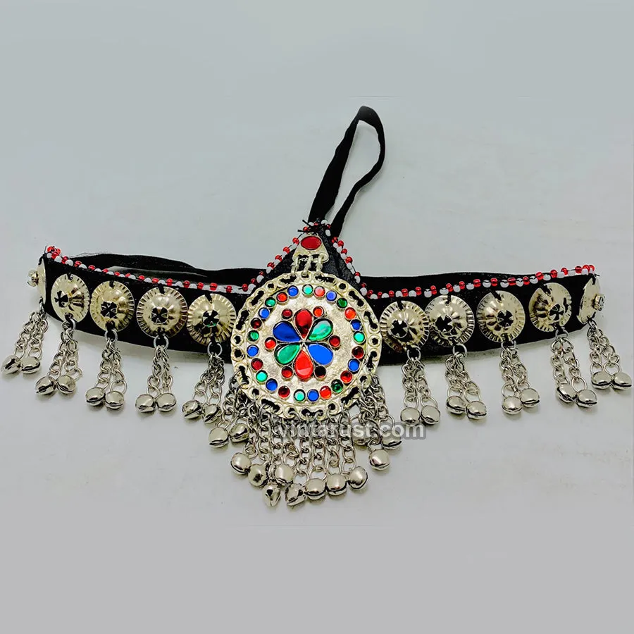 Traditional Matha Patti With Multicolor Glass Stone Headpiece