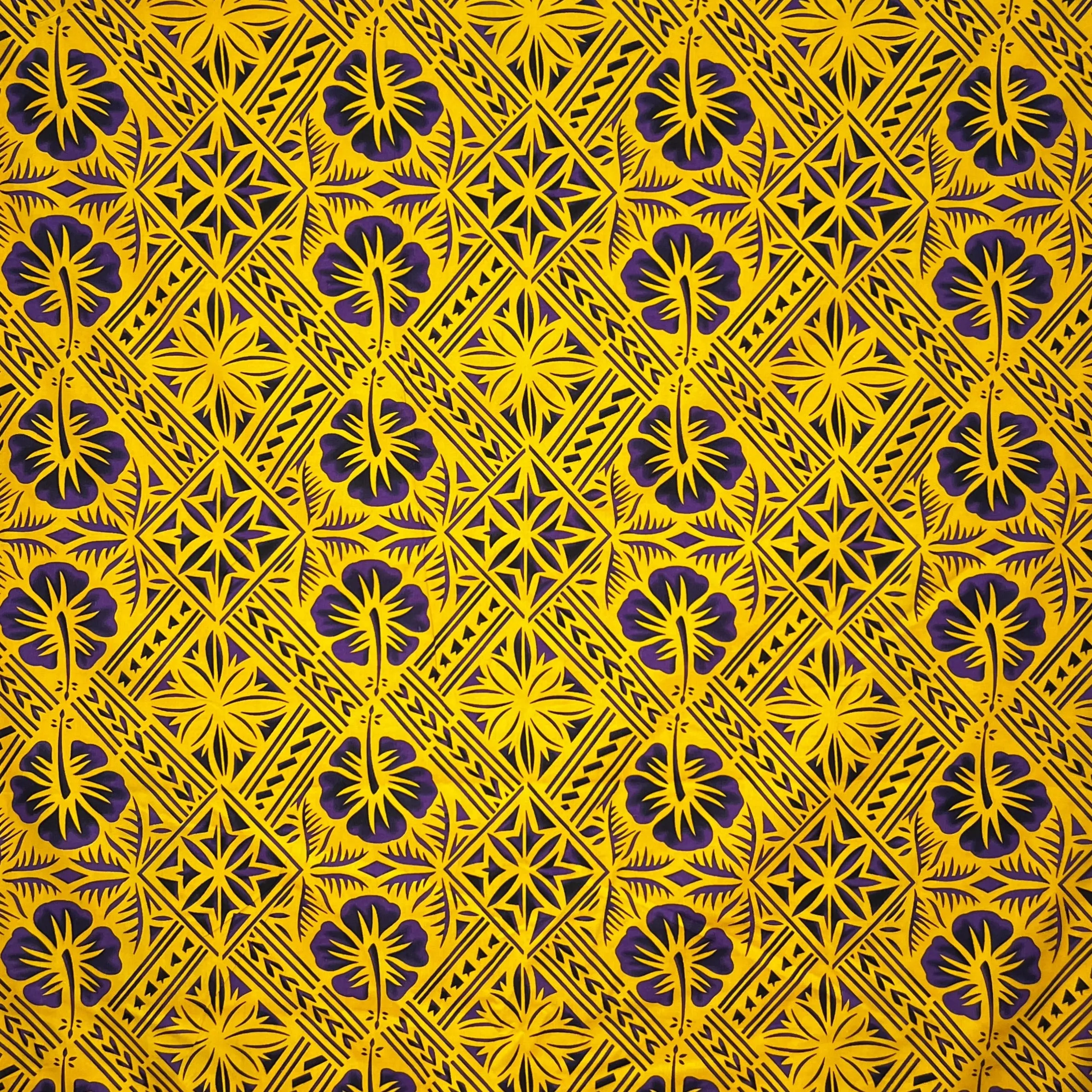 Traditional Tapa Hibiscus Fabric | Cotton