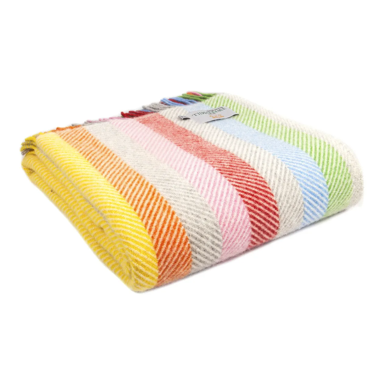 Tweedmill 100% New Wool British made Blankets - Rainbow Stripe Gray - Wales