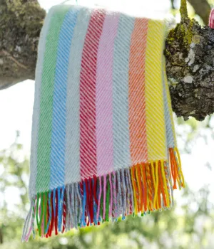 Tweedmill 100% New Wool British made Blankets - Rainbow Stripe Gray - Wales