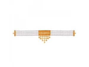 Unique 22k Choker Necklace With Yellow Beads And Intricate Craftsmanship