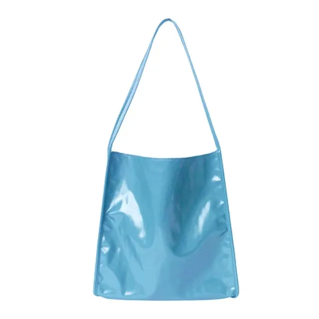 VAIGE Vintage Patent Leather Casual Tote Handbag - Large Capacity Shoulder Bag with Zipper Pocket