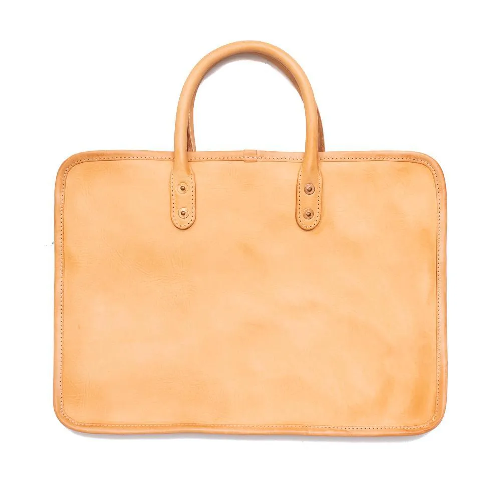 Vasco Leather Document Briefcase Natural