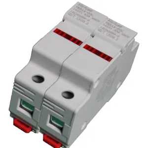 VCB10-30 2P 1000V, DIN Rail Mount Fuse Holder Two Pole for 10.3 x 38mm, 1000VDC Solar gPV Fuse