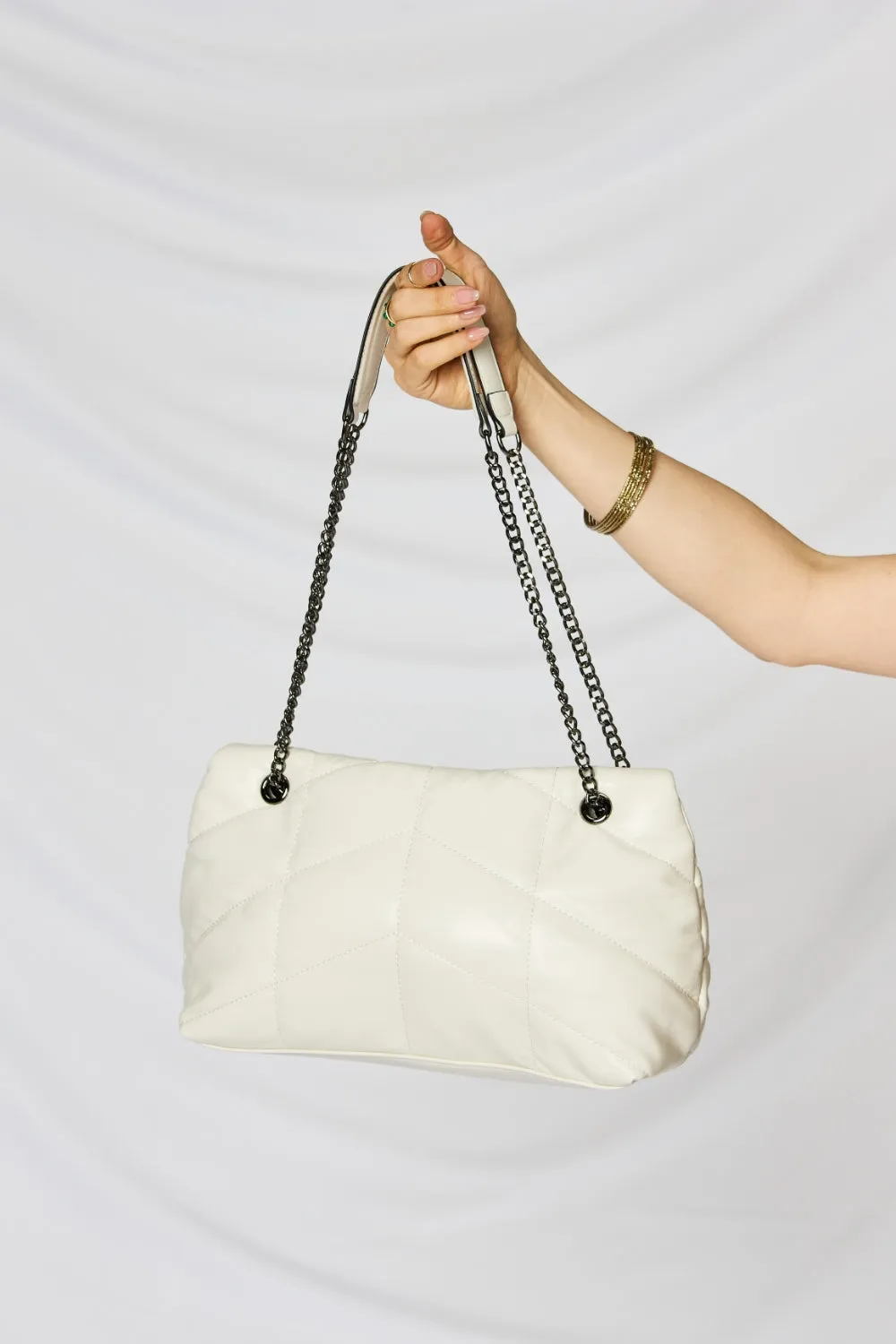Vegan Leather QuiltedChain Handbag