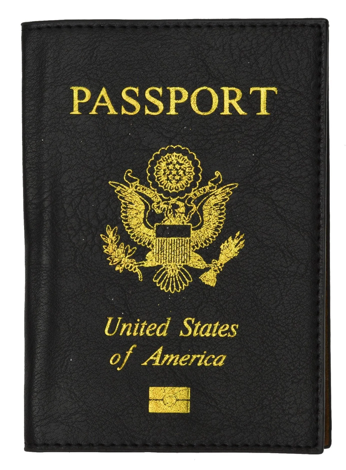 Vegan Leather USA Logo Passport Holder - Orange