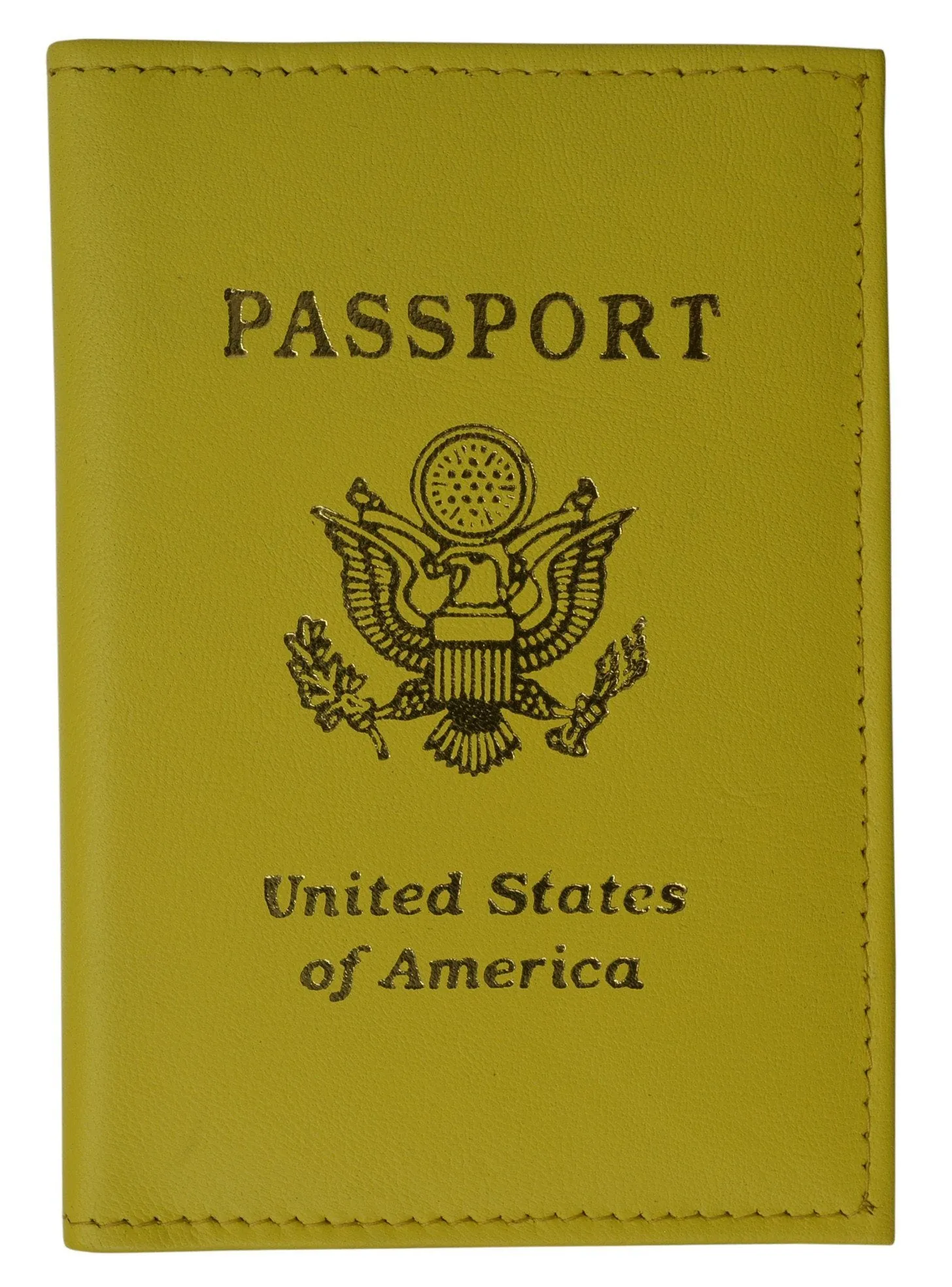 Vegan Leather USA Logo Passport Holder - Orange