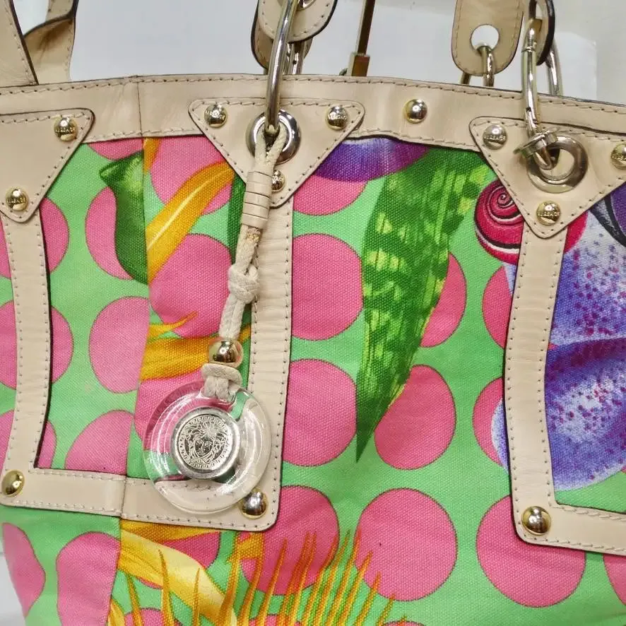 Versace Tote Bag Multi Colored and Rare