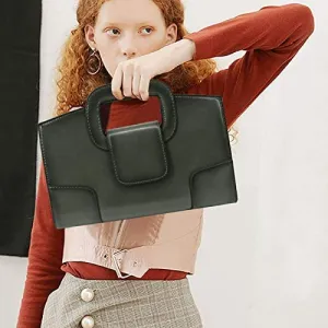 Vintage Flap Green Tote Top Handle Satchel Handbags