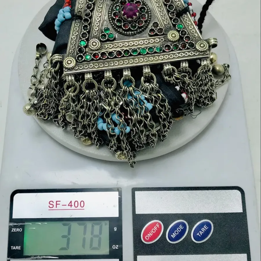Vintage Kuchi Belt, Tribal Big Pendant and Coins