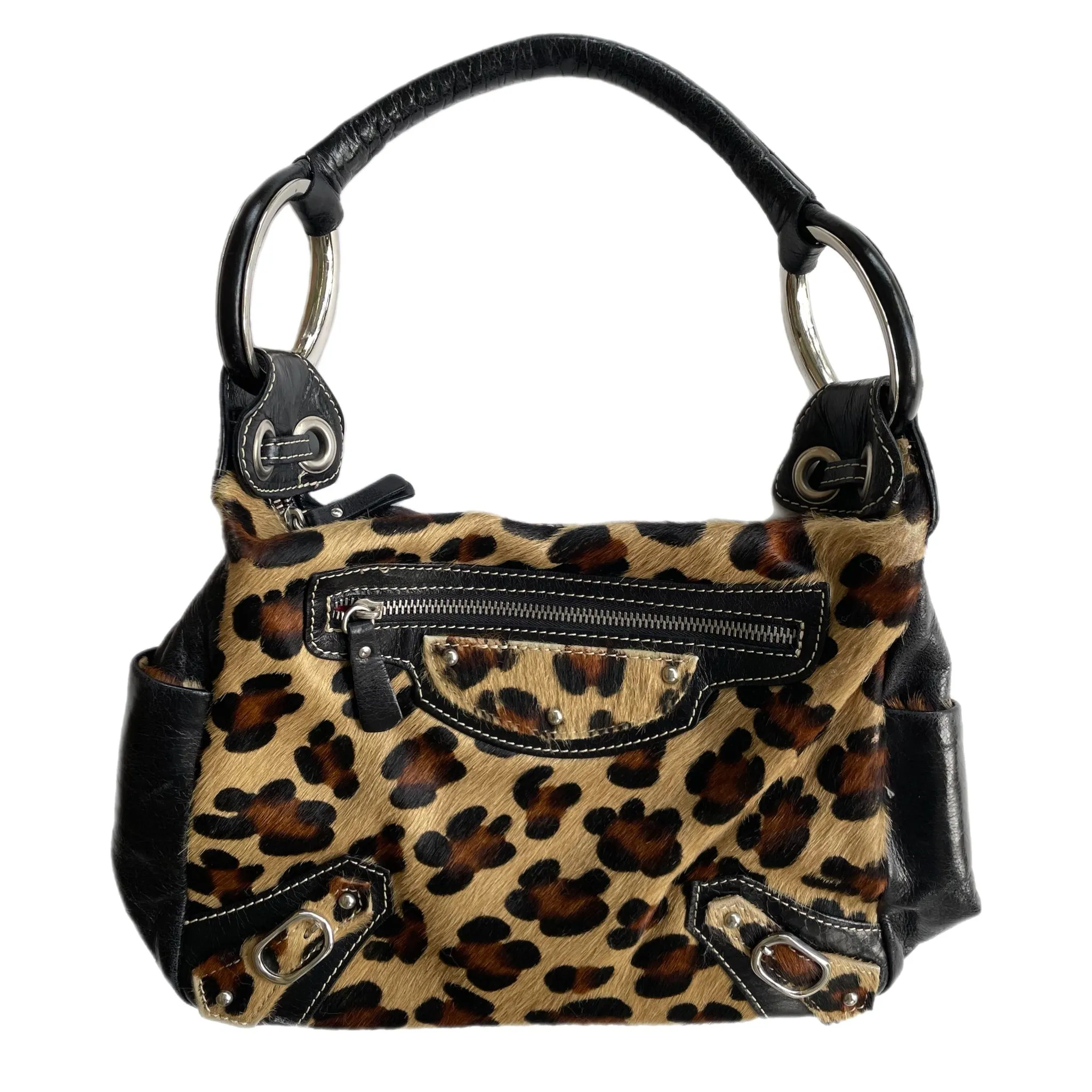 VINTAGE LEOPARD MOTO BAG