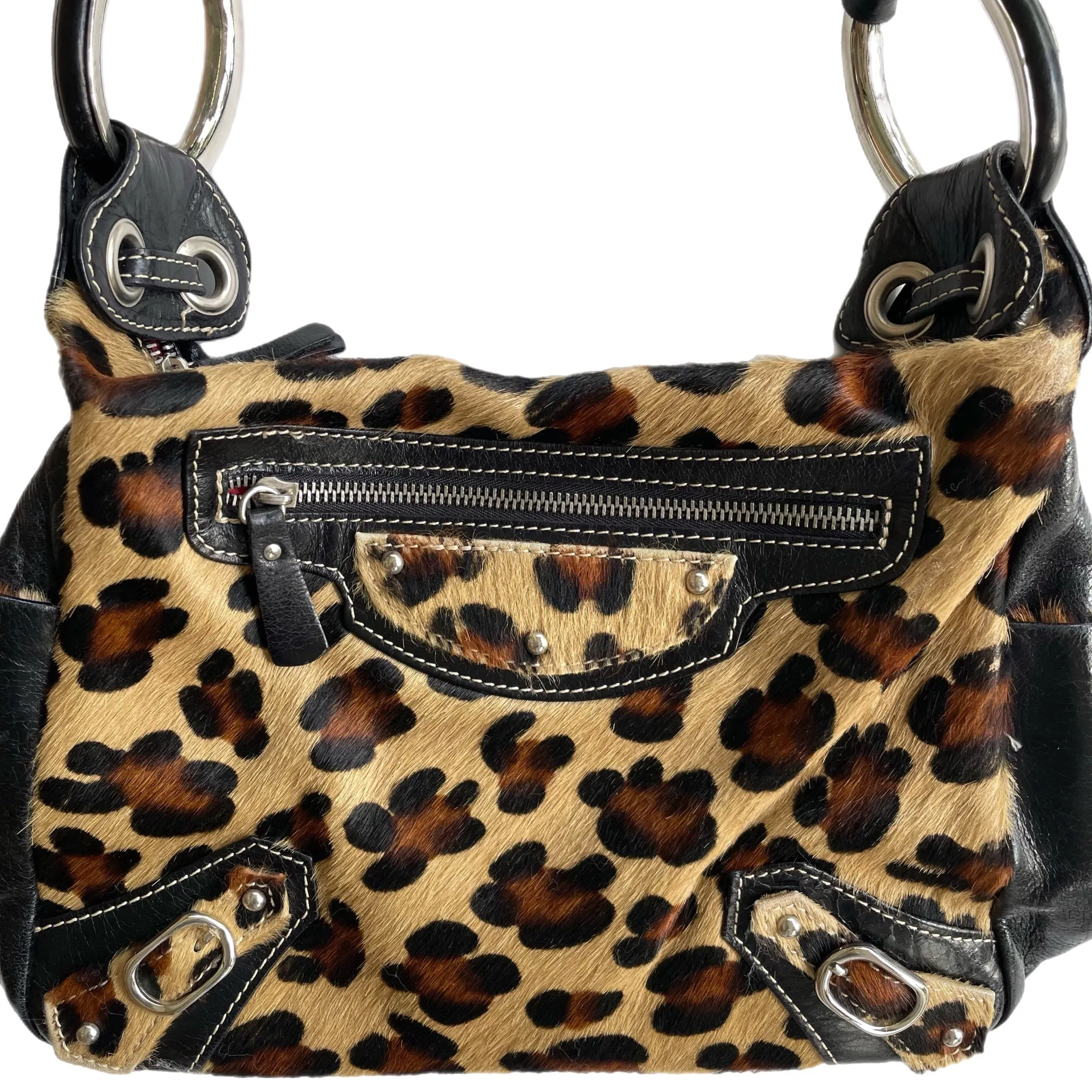 VINTAGE LEOPARD MOTO BAG