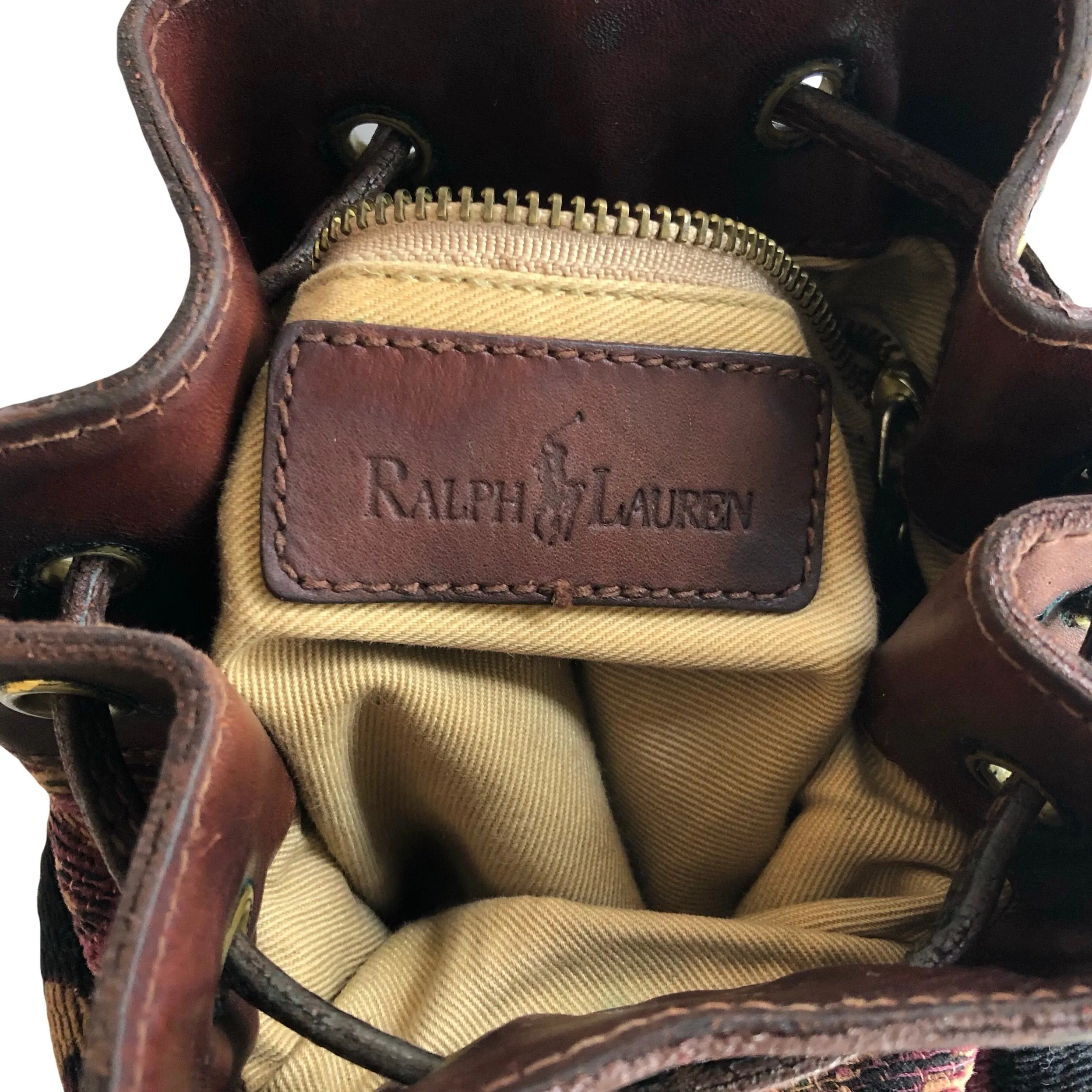 VINTAGE RALPH LAUREN TAPESTRY SLING BAG