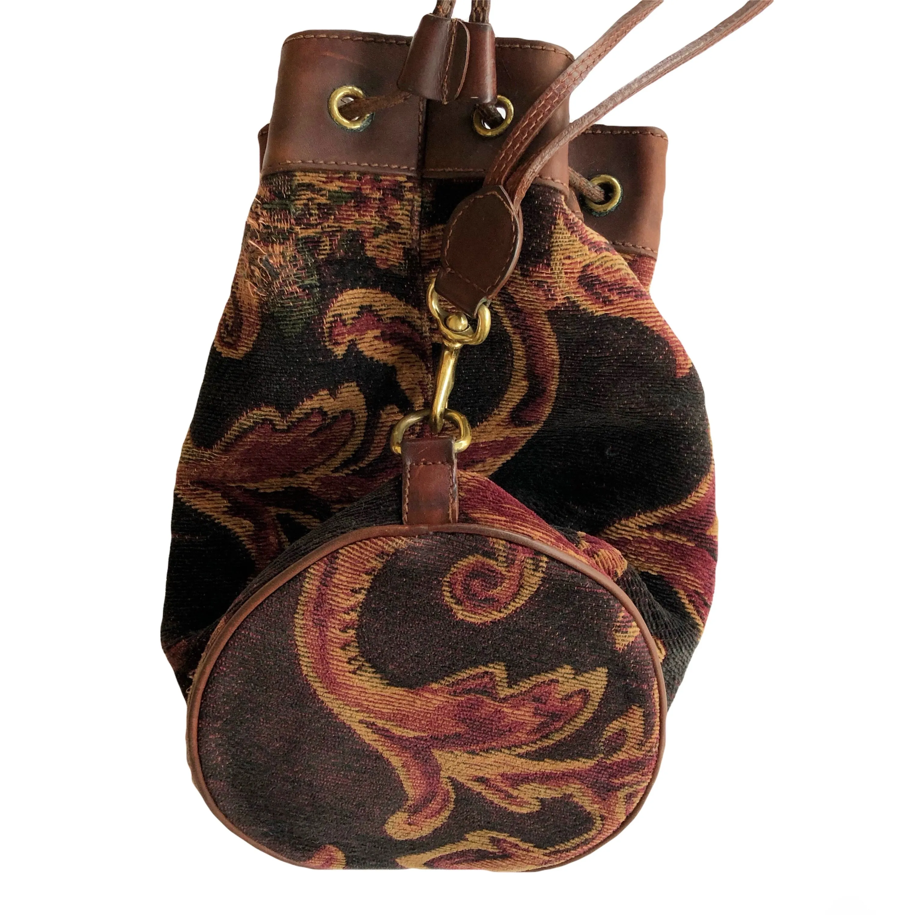 VINTAGE RALPH LAUREN TAPESTRY SLING BAG