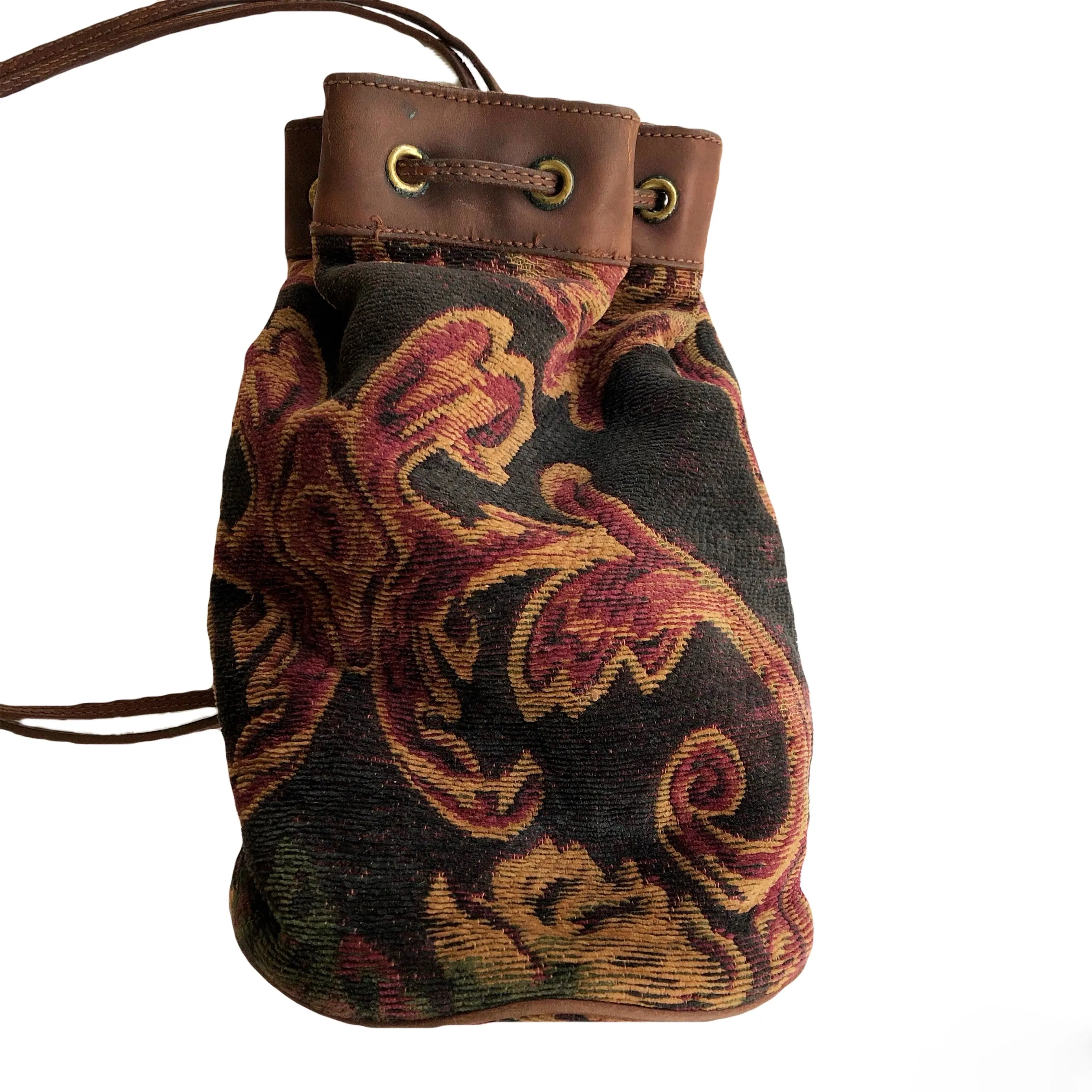 VINTAGE RALPH LAUREN TAPESTRY SLING BAG