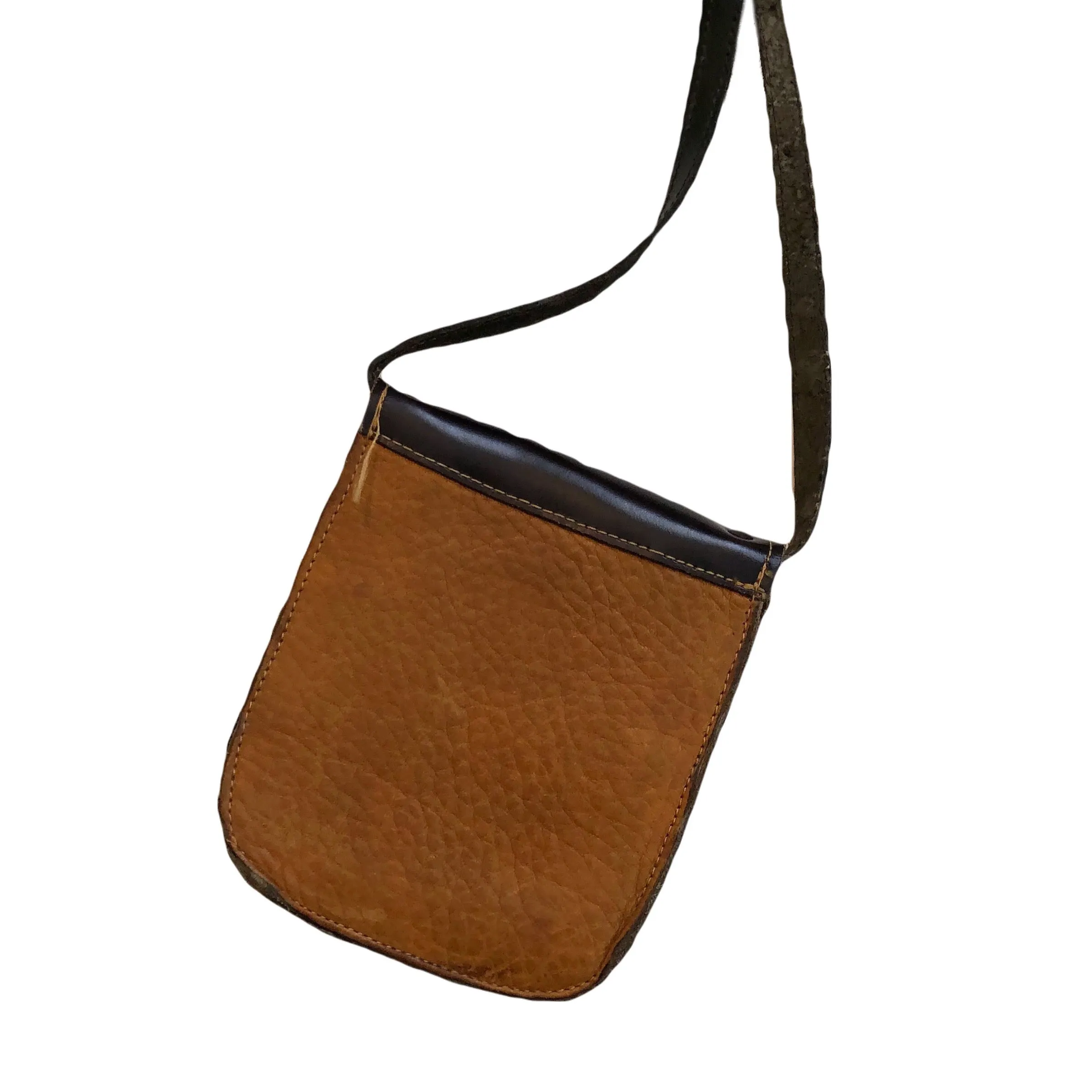 VINTAGE TOOLED LEATHER DONALD CROSSBODY BAG