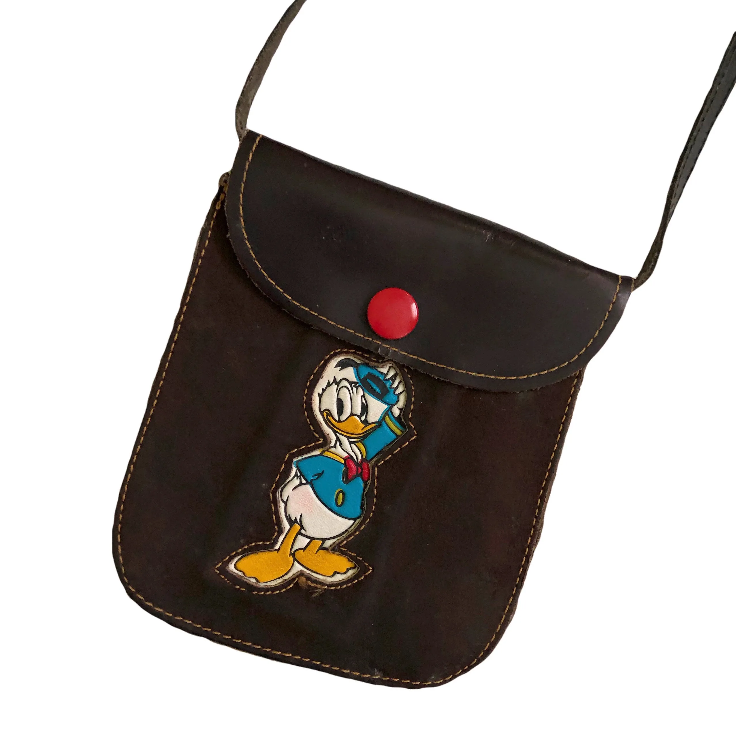 VINTAGE TOOLED LEATHER DONALD CROSSBODY BAG