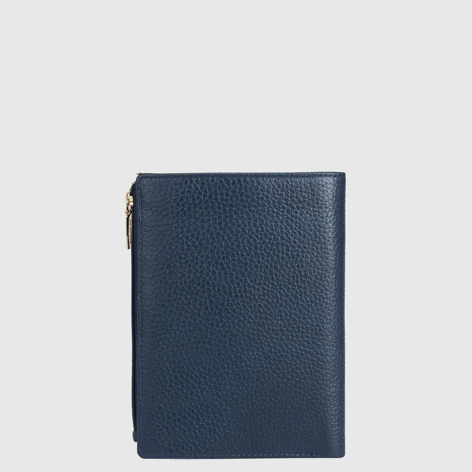 Wax Leather Passport Case - Navy