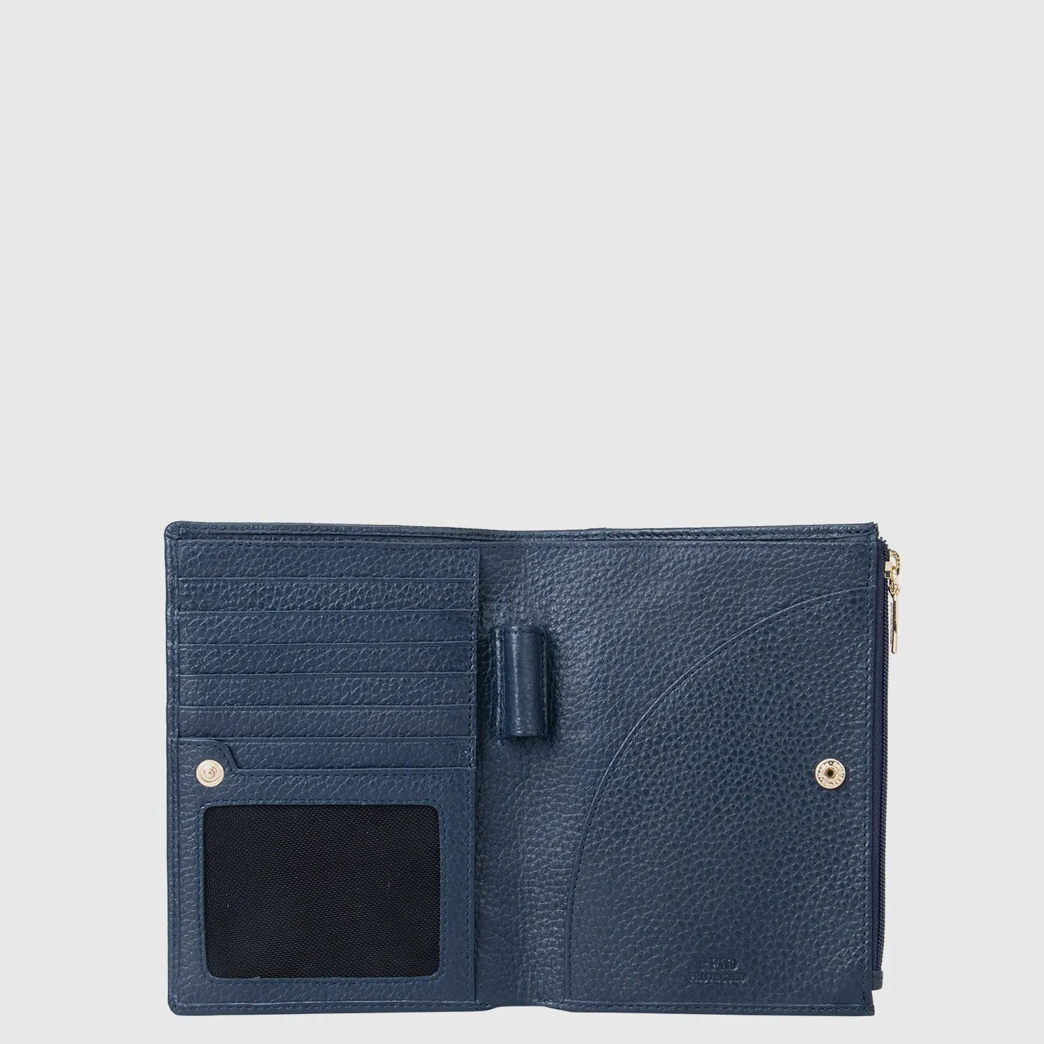 Wax Leather Passport Case - Navy