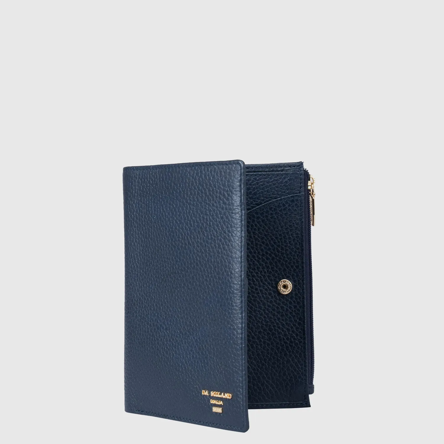 Wax Leather Passport Case - Navy