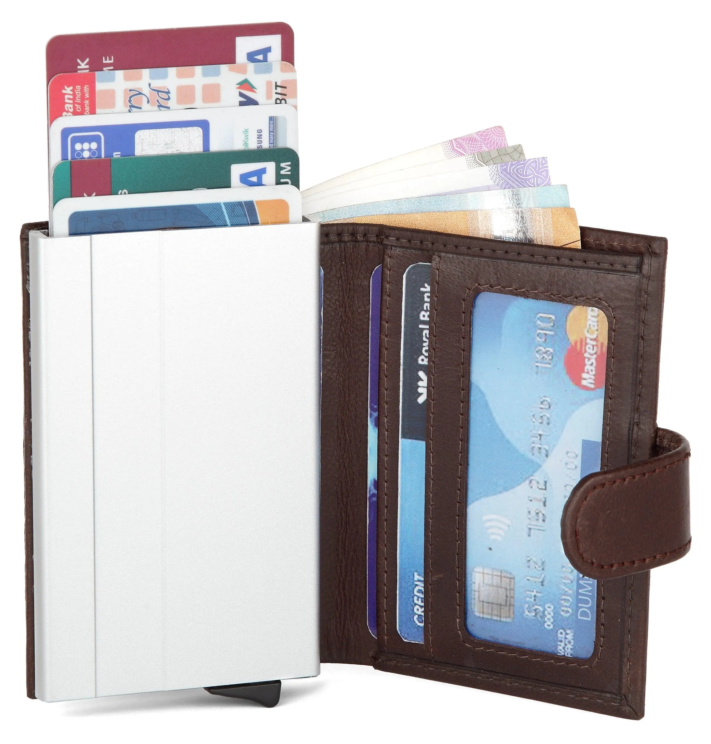 WildHorn® RFID Protected Unisex Genuine Leather Card Holder Crunch