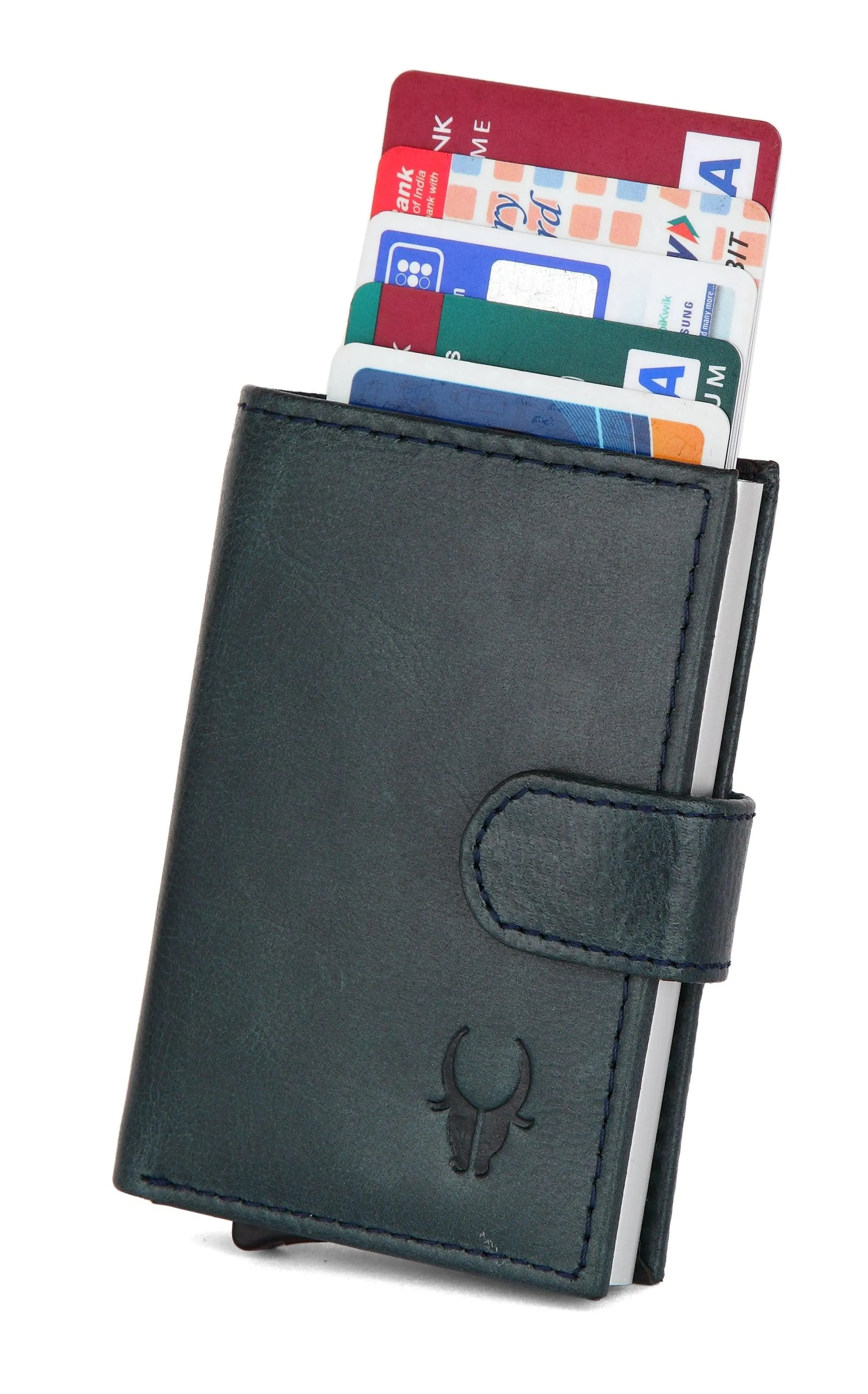 WildHorn® RFID Protected Unisex Genuine Leather Card Holder Crunch