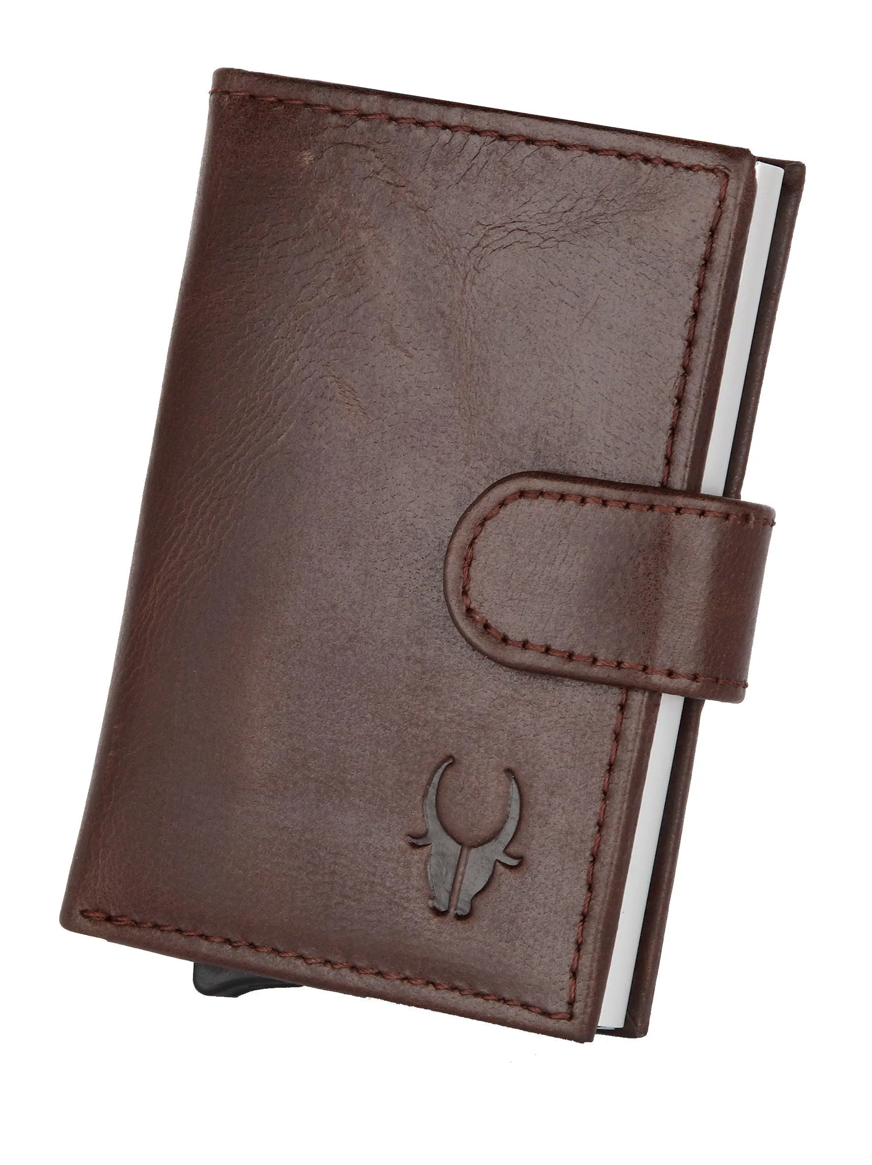 WildHorn® RFID Protected Unisex Genuine Leather Card Holder Crunch