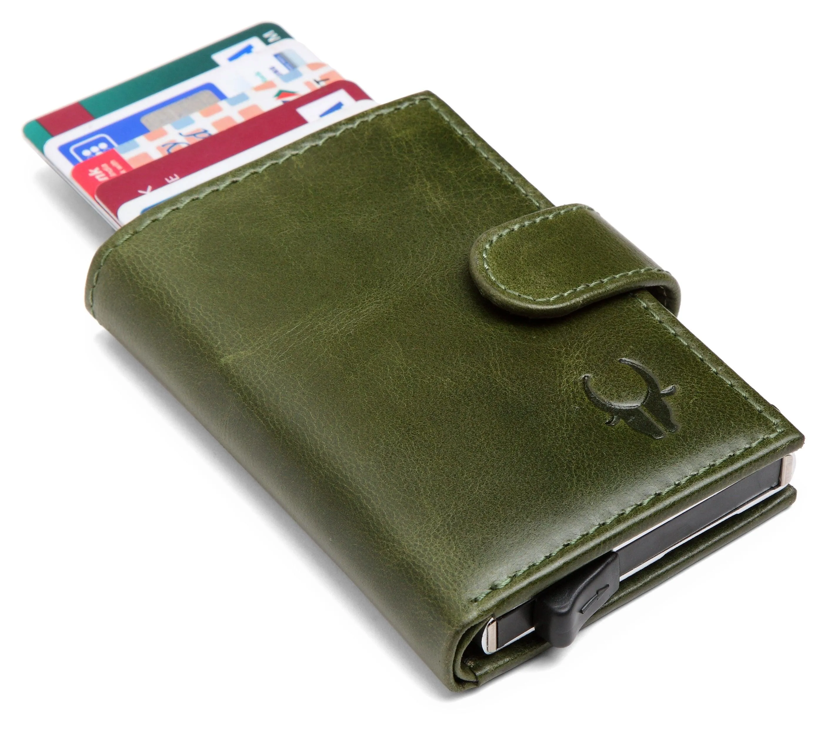 WildHorn® RFID Protected Unisex Genuine Leather Card Holder Crunch
