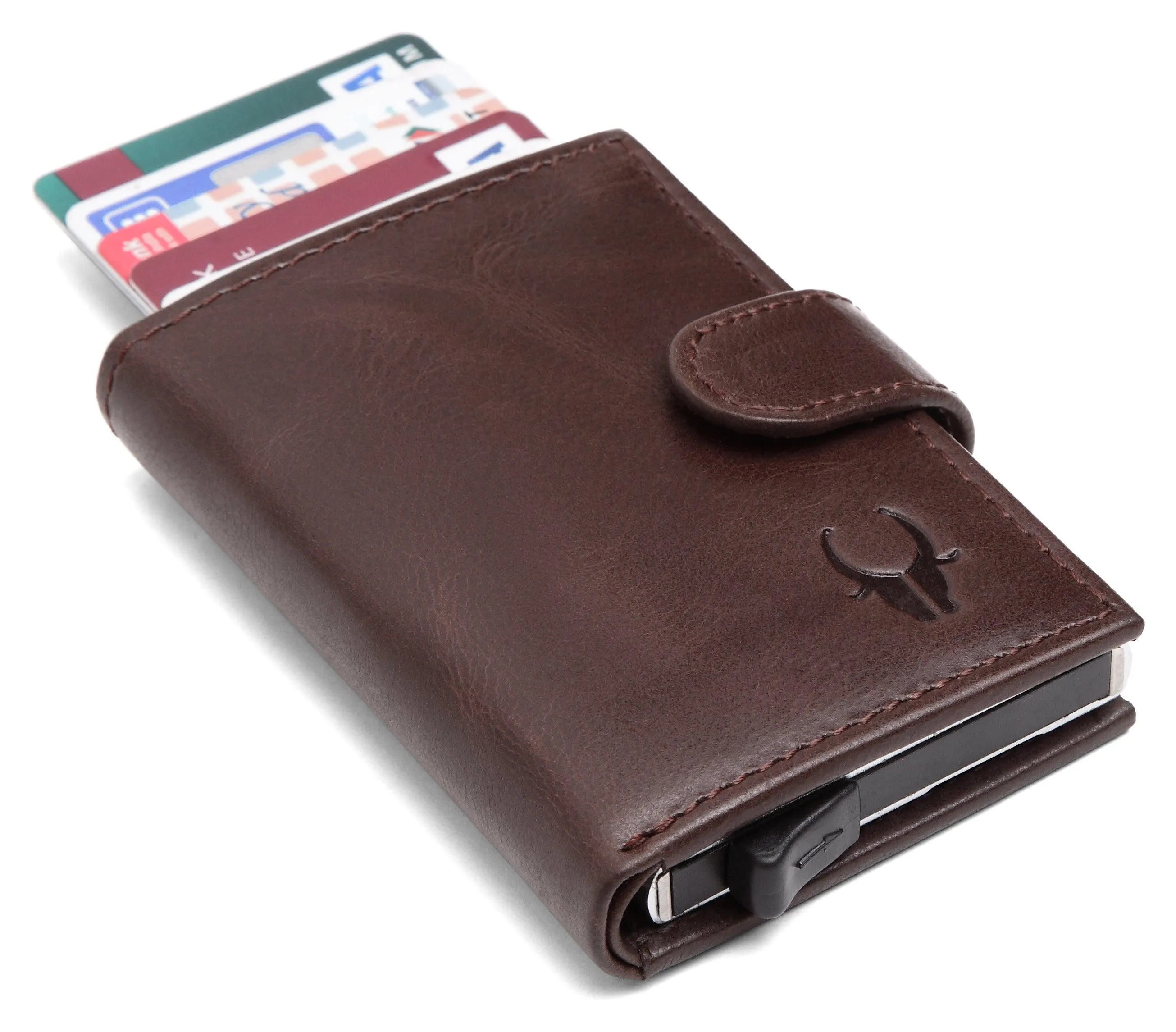 WildHorn® RFID Protected Unisex Genuine Leather Card Holder Crunch
