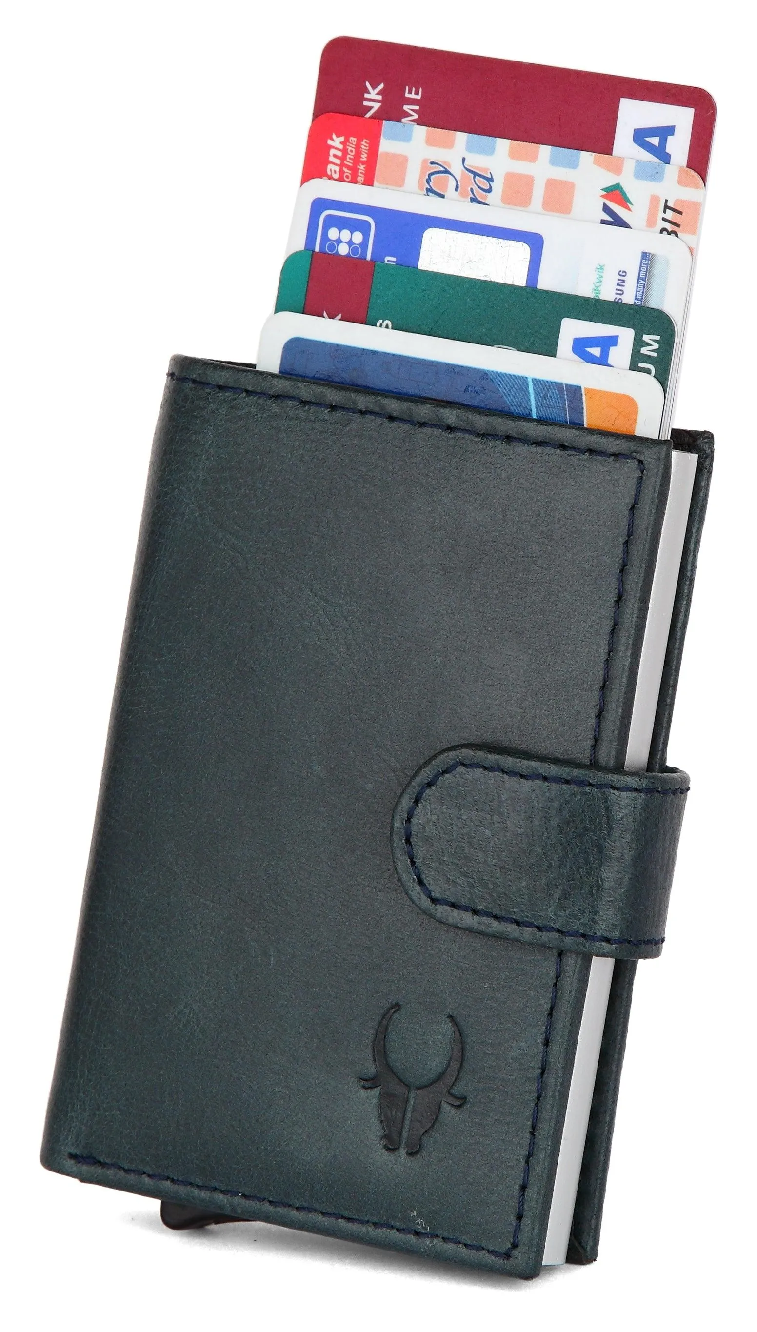 WildHorn® RFID Protected Unisex Genuine Leather Card Holder Crunch