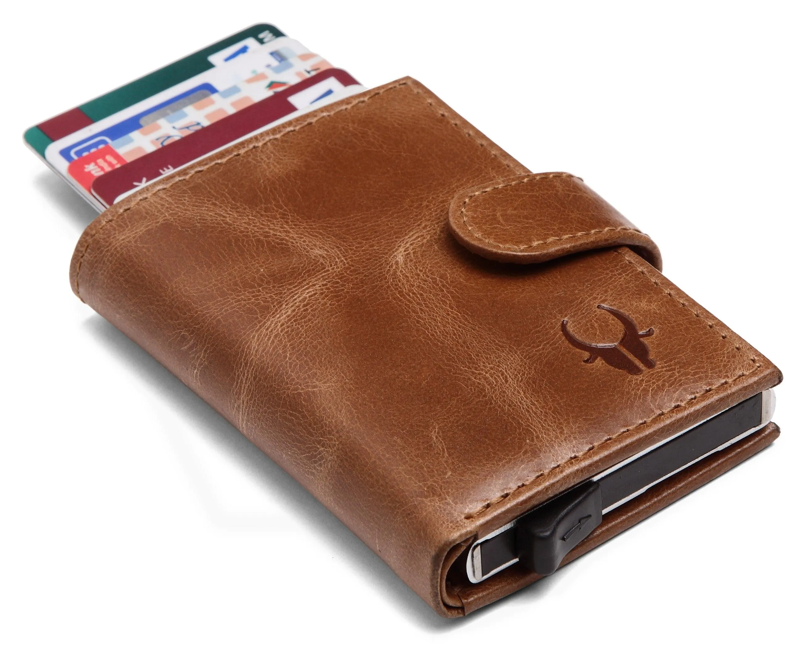 WildHorn® RFID Protected Unisex Genuine Leather Card Holder Crunch