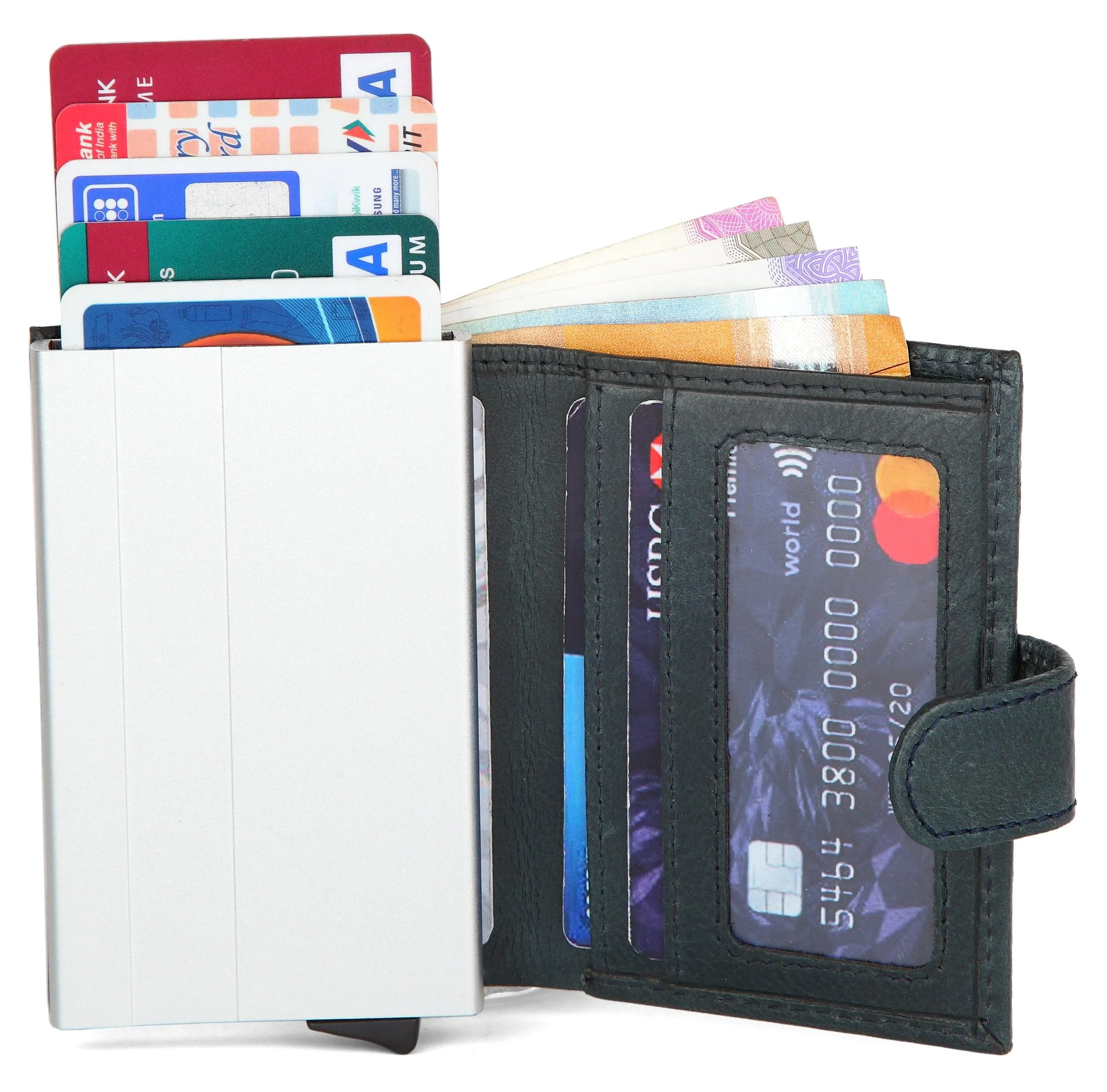 WildHorn® RFID Protected Unisex Genuine Leather Card Holder Crunch