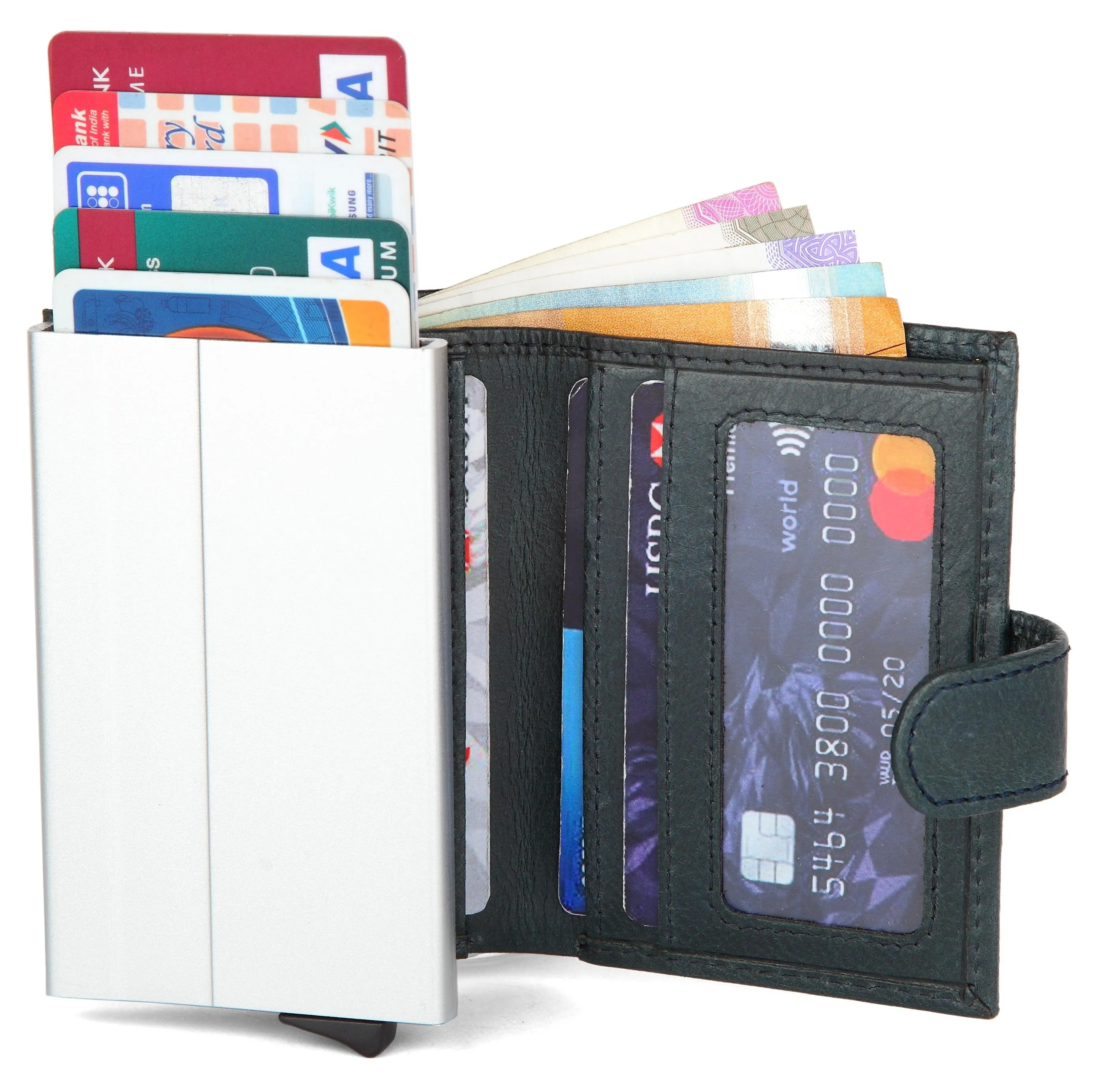 WildHorn® RFID Protected Unisex Genuine Leather Card Holder Crunch