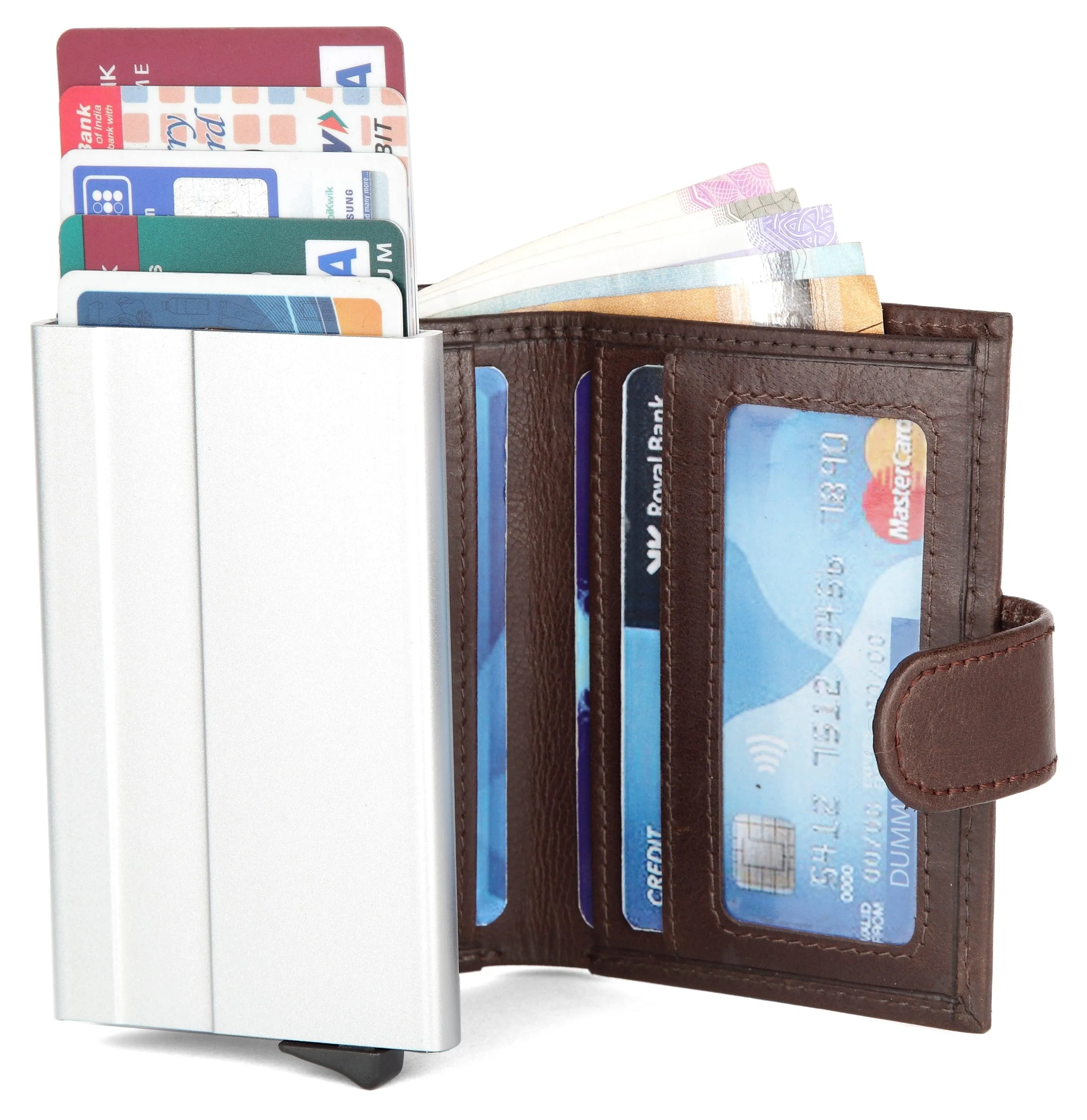 WildHorn® RFID Protected Unisex Genuine Leather Card Holder Crunch